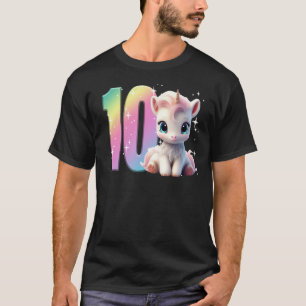 10th Birthday Unicorn Shirt Birthday Girl Double D