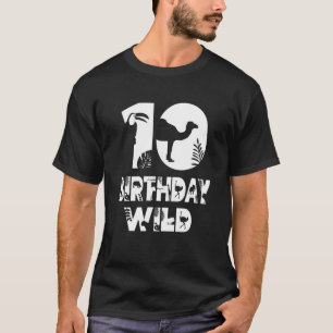 10Th Birthday Wild Kid 10 Years Old Zoo Theme Anim T-Shirt