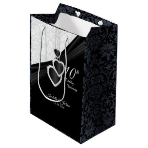 10th Black Onyx and White Anniversary - Medium Medium Gift Bag