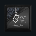 10th Black Onyx Wedding Anniversary Design 2 Gift Box<br><div class="desc">10th Wedding Anniversary Design Gift Box. 100% Customisable. Ready to Fill in the box(es) or Click on the CUSTOMIZE button to add, move, delete, resize or change any of the text or graphics. Made with high resolution vector and/or digital graphics for a professional print. NOTE: (THIS IS A PRINT. All...</div>