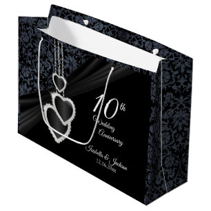 10th Black Onyx & White Anniversary - Large Large Gift Bag