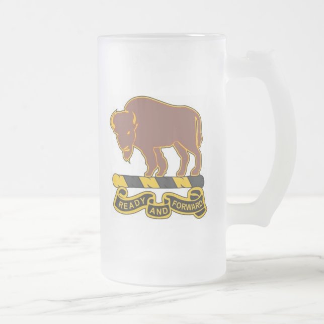10th Cavalry Regiment "Buffalo Soldiers" Frosted Glass Beer Mug (Right)