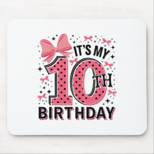 10th Coquette Birthday Girl 10 Years Old Girl Coqu Mouse Mat