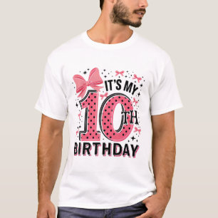 10th Coquette Birthday Girl 10 Years Old Girl Coqu T-Shirt