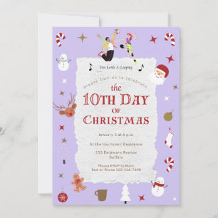 10th Day of Christmas Cute January Xmas Party Invitation