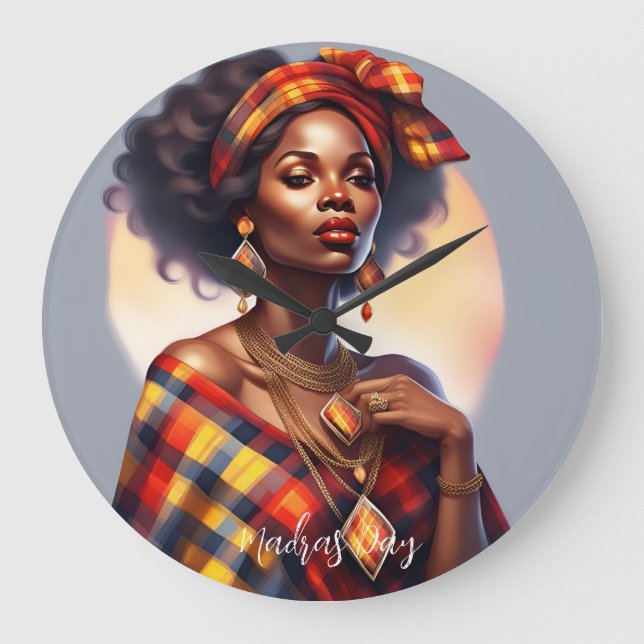 10th edition of Madras Day - Limited Edition #3 Large Clock (Front)