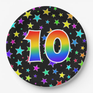 10th Event: Bold, Fun, Colourful Rainbow 10 Paper Plate