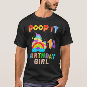 10th Fidget Pop It Birthday Girl Party Ten 10 Year T-Shirt