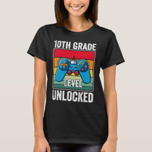 10th Grade Level Unlocked Video Game Back to Schoo T-Shirt