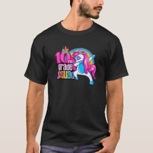 10th Grade Squad Magical Dabbing Unicorn Floral Te T-Shirt