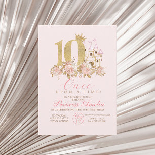 10th Little Princess Birthday  Invitation