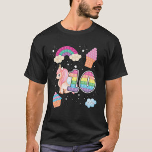 10Th Magical Poppin Birthday Unicorn Popits 10 Pop T-Shirt