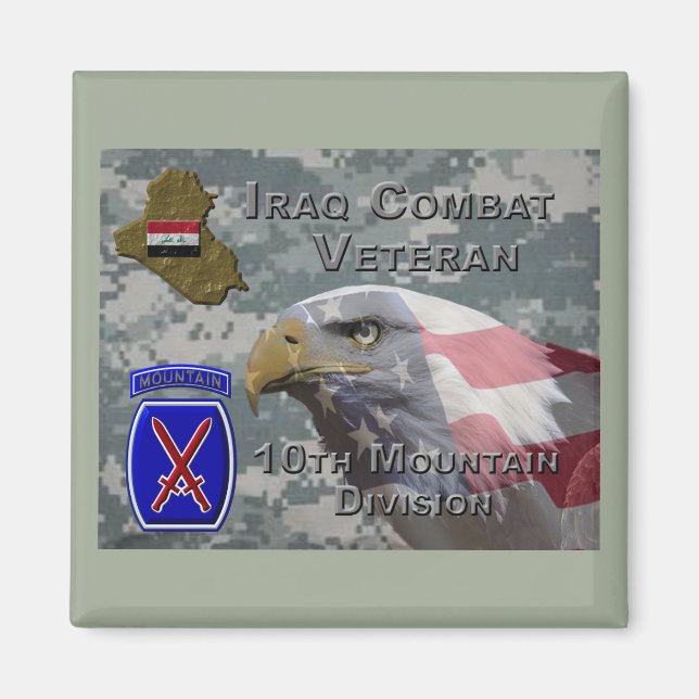 10th Mountain Div Iraq Combat Veteran Magnet (Front)