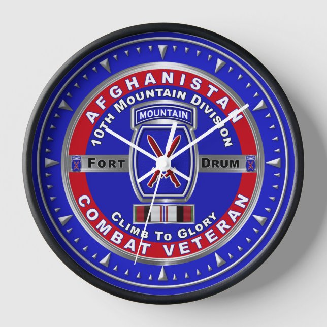 10th Mountain Division Afghanistan Veteran  Clock (Front)