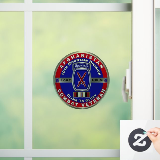 10th Mountain Division Afghanistan Veteran Window Cling (Home)