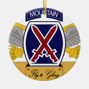 10th Mountain Division Aviation (AVN) Ceramic Tree Decoration