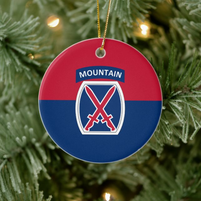 10th Mountain Division Ceramic Tree Decoration (Tree)