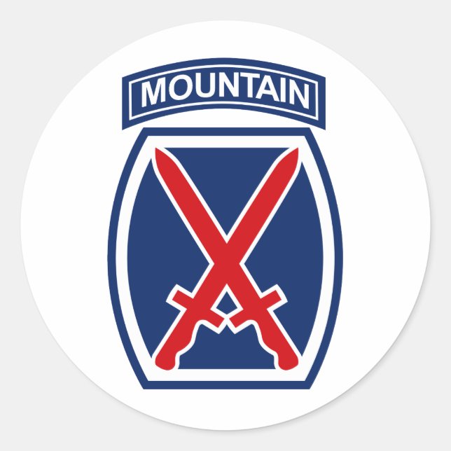 10th Mountain Division Classic Round Sticker (Front)