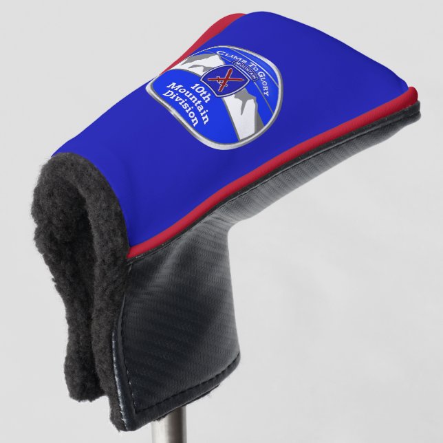 10th Mountain Division ”Climb To Glory” Custom Golf Head Cover (3/4 Front)