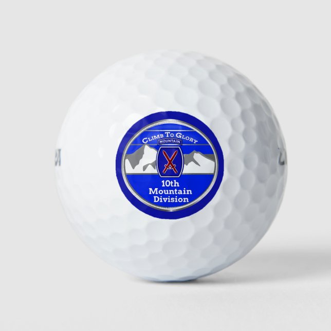 10th Mountain Division “Climb To Glory”   Golf Balls (Front)
