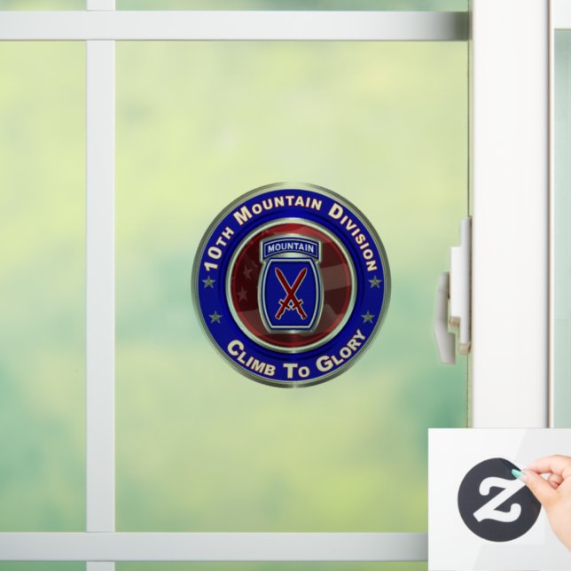 10th Mountain Division “Climb To Glory” Window Cling (Home)