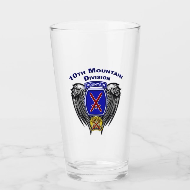 10th Mountain Division ”Climb To Glory” Wings Glass (Front)