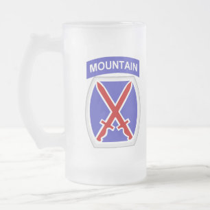 10th Mountain Division Frosted Glass Beer Mug