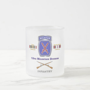 10th Mountain Division Iraq & Afghanistan Veteran Frosted Glass Coffee Mug