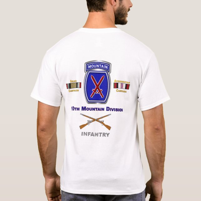 10th Mountain Division Iraq & Afghanistan Veteran T-Shirt (Back)