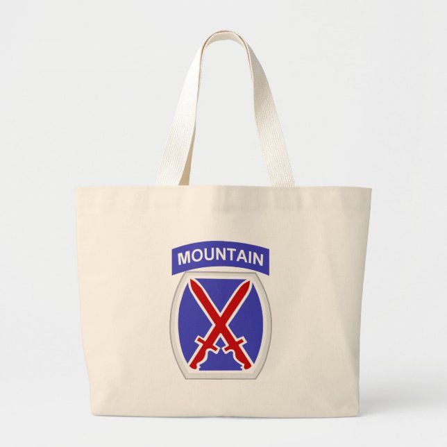 10th Mountain Division Large Tote Bag (Front)