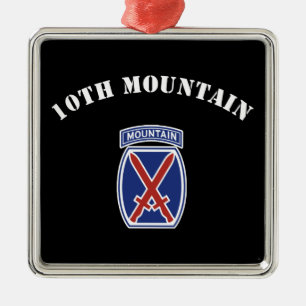10th Mountain Division Metal Tree Decoration