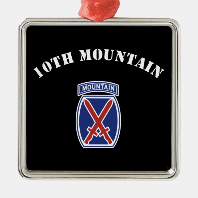 10th Mountain Division Metal Tree Decoration (Front)