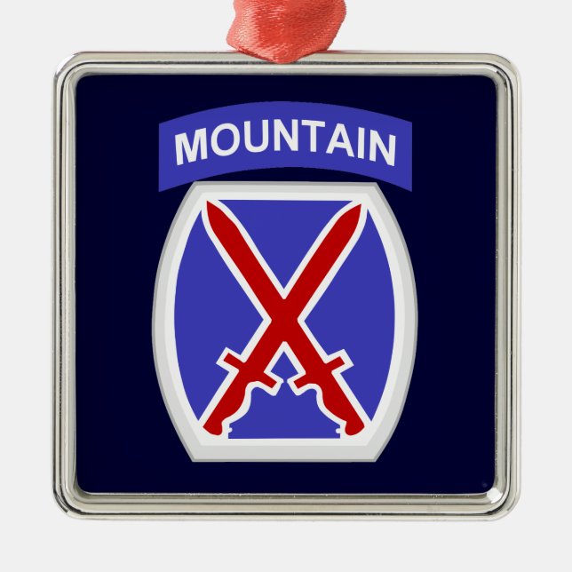 10th Mountain Division Metal Tree Decoration (Front)