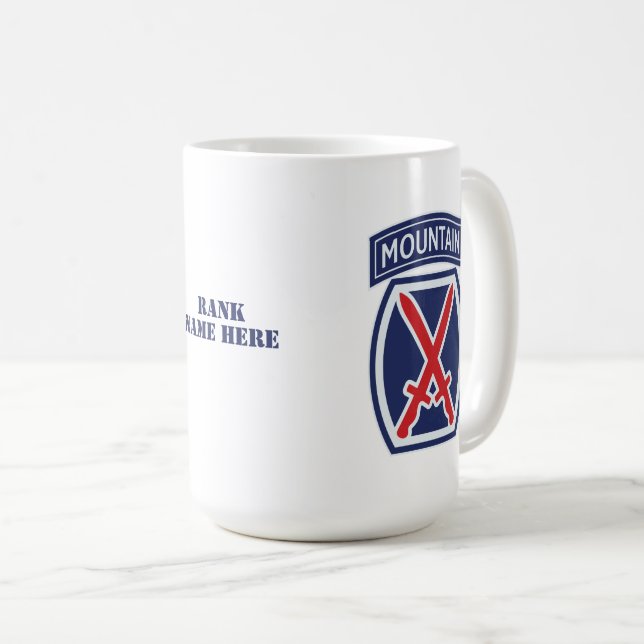 10th Mountain Division "Mountaineer" Badge Coffee Mug (Front Right)