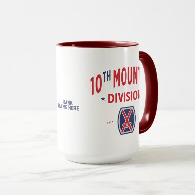 10th Mountain Division "Mountaineer" Custom Mug (Front Right)