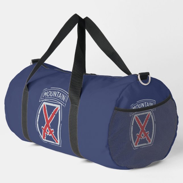 10th Mountain Division "Mountaineer" Grunge Duffle Bag (Right Corner)