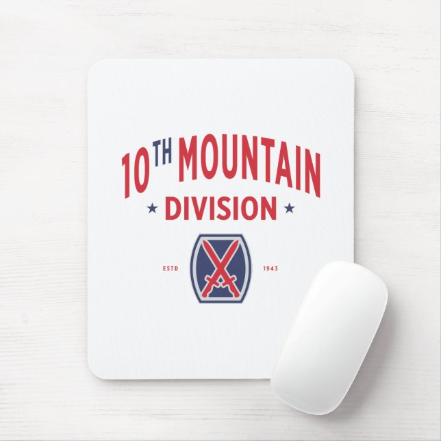 10th Mountain Division "Mountaineer" Mouse Mat (With Mouse)