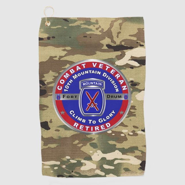 10th Mountain Division Retired Golf Towel (Front)