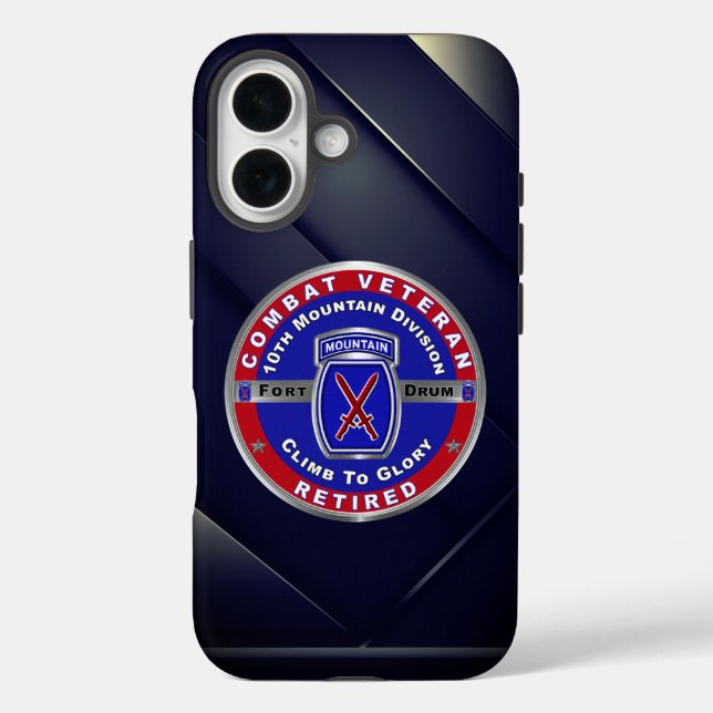 10th Mountain Division Retired Veteran  Case-Mate iPhone Case (Back)