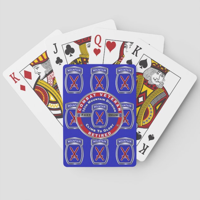 10th Mountain Division Retired  Veteran Playing Cards (Back)