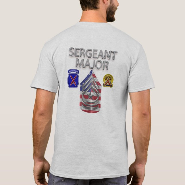 10th Mountain Division Sergeant Major T-Shirt (Back)