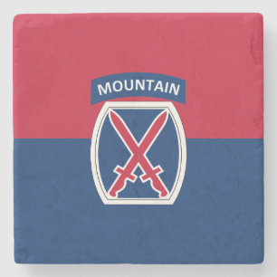 10th Mountain Division Stone Coaster