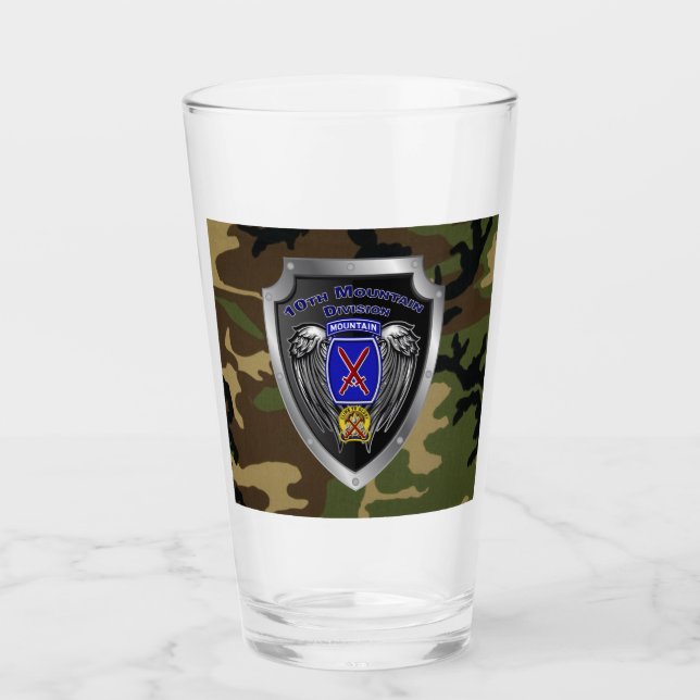 10th Mountain Division Veteran Glass (Front)