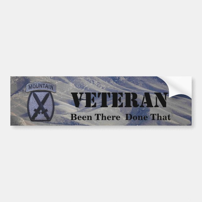 10th mountain division veterans bumper sticker (Front)
