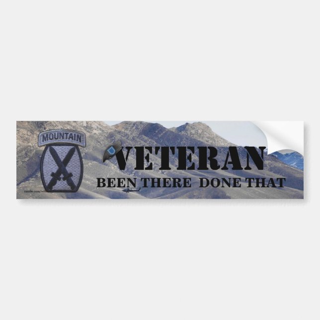 10th mountain division vets patch bumper sticker (Front)