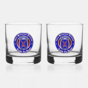10th Mountain Division Whiskey Glass