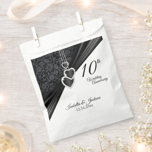 10th Onyx Wedding Anniversary Favour Bag (Clipped)