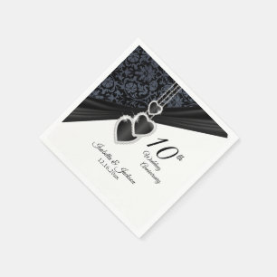 10th Onyx Wedding Anniversary Napkin