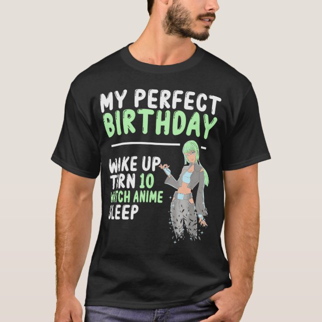 10Th Perfect Birthday Watch Anime 10 Years Old Ani T-Shirt (Front)