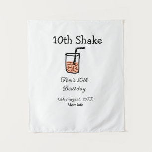 10th Shake 10th happy birthday milkshake scribble  Tapestry
